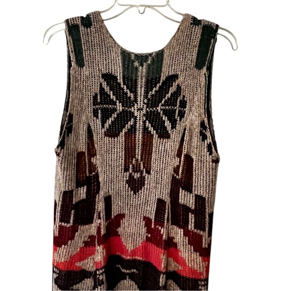 Anthropologie Cecilia Prado Open Front Long Sweater Vest Cardigan M Boho knit - Picture 10 of 16
